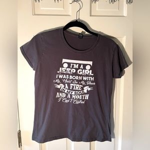 Jeep Girl Quote Anvil 100% cotton T-Shirt Medium